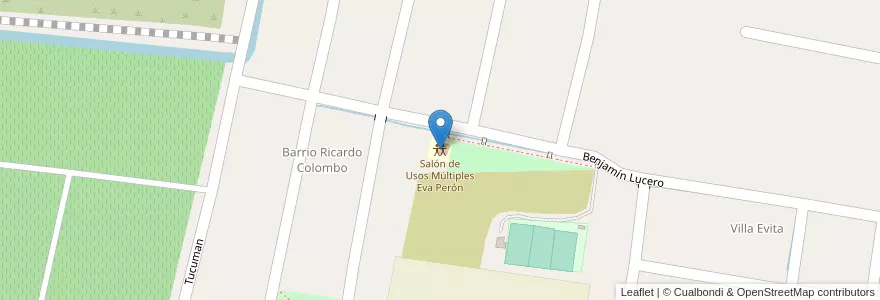 Mapa de ubicacion de Salón de Usos Múltiples Eva Perón en 아르헨티나, San Juan, 칠레, Albardón.