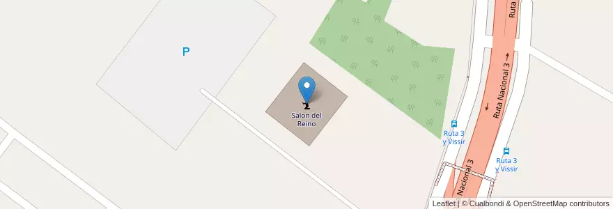 Mapa de ubicacion de Salon del Reino en الأرجنتين, بوينس آيرس, Partido De Cañuelas.
