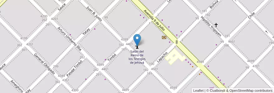 Mapa de ubicacion de Salón del Reino de los Testigos de Jehová en Аргентина, Чако, Departamento San Fernando, Barranqueras, Barranqueras.
