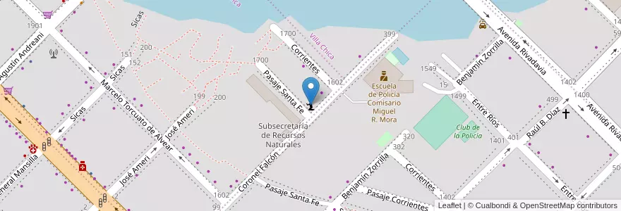 Mapa de ubicacion de Salón del Reino de los Testigos de Jehová en Argentinië, Chaco, Departamento San Fernando, Resistencia, Resistencia.