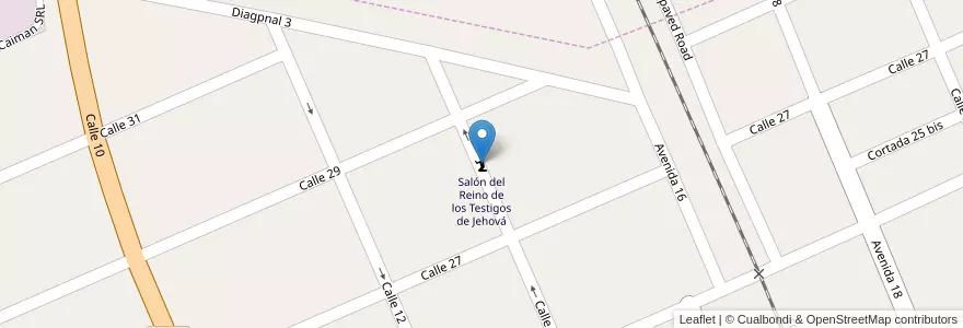 Mapa de ubicacion de Salón del Reino de los Testigos de Jehová en Argentine, Santa Fe, Departamento Belgrano, Municipio De Las Parejas, Las Parejas.