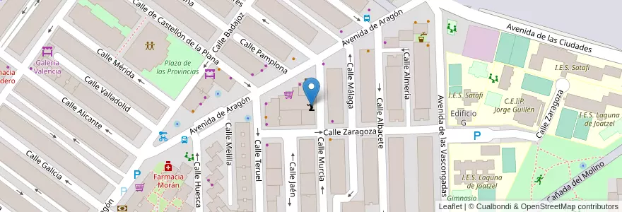 Mapa de ubicacion de Salón del Reino de los Testigos de Jehová en إسبانيا, منطقة مدريد, منطقة مدريد, Área Metropolitana De Madrid Y Corredor Del Henares, Getafe.