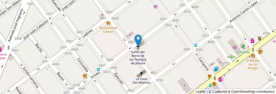 Mapa de ubicacion de Salon del Reino de los Testigos de Jehová, Villa Devoto en 阿根廷, Ciudad Autónoma De Buenos Aires, 布宜诺斯艾利斯, Comuna 11.