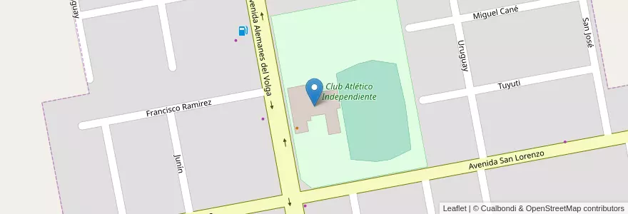 Mapa de ubicacion de Salón Independiente en 아르헨티나, 부에노스아이레스주, Partido De Coronel Suárez, San José.