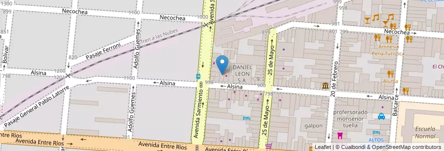 Mapa de ubicacion de Salon la Jungla en 阿根廷, Salta, Capital, Municipio De Salta, Salta.