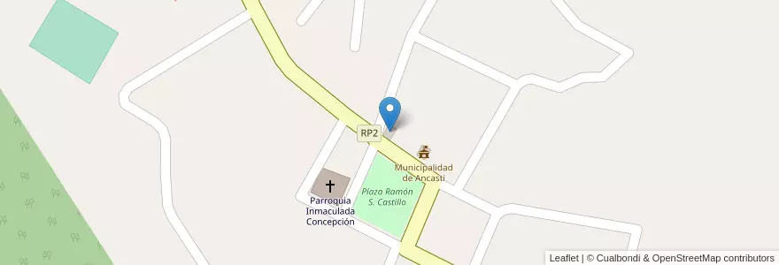 Mapa de ubicacion de Salón Municipal de la Villa de Ancasti en アルゼンチン, カタマルカ州, Departamento Ancasti, Municipio De Ancasti.