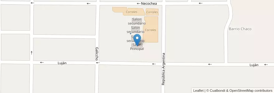 Mapa de ubicacion de Salon Principal en アルゼンチン, エントレ・リオス州, Departamento Villaguay, Distrito Lucas Al Sud, Villaguay.