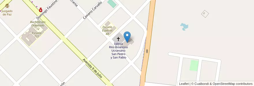 Mapa de ubicacion de Salón Ucraniano en アルゼンチン, ミシオネス州, Departamento Apóstoles, Municipio De San José.