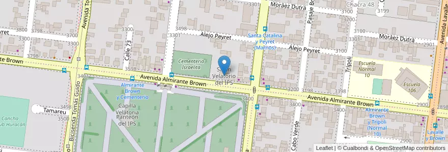 Mapa de ubicacion de Salón Velatorio del IPS en アルゼンチン, ミシオネス州, Departamento Capital, Municipio De Posadas, Posadas.