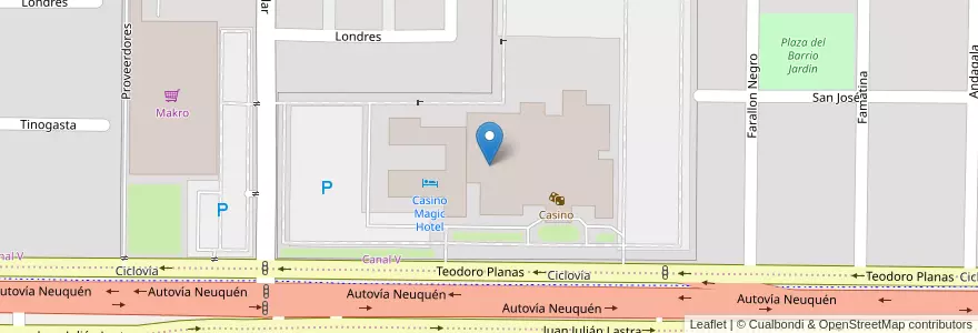 Mapa de ubicacion de Salones de Eventos en 아르헨티나, 칠레, 네우켄주, Departamento Confluencia, Municipio De Neuquén, Neuquén.