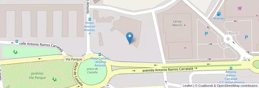 Mapa de ubicacion de Salones Juan XXIII en Spagna, Comunitat Valenciana, Alacant / Alicante, L'Alacantí, Alacant / Alicante.