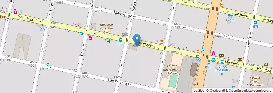 Mapa de ubicacion de Salones Mirage en Argentinien, Santa Fe, Departamento Rosario, Municipio De Rosario, Rosario.