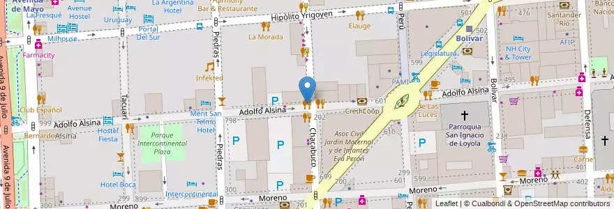 Mapa de ubicacion de Salsa Mia, Montserrat en アルゼンチン, Ciudad Autónoma De Buenos Aires, Comuna 1, ブエノスアイレス.