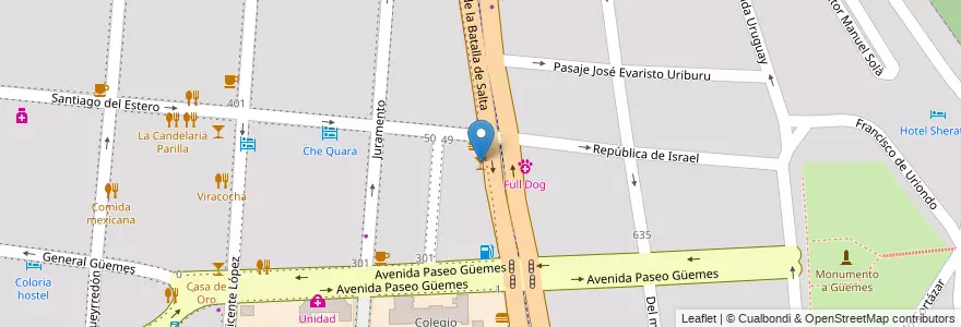 Mapa de ubicacion de Salta Chopp en アルゼンチン, サルタ州, Capital, Municipio De Salta, Salta.