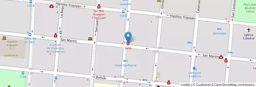 Mapa de ubicacion de Salta en Argentina, Corrientes, Departamento Capital, Corrientes, Corrientes.