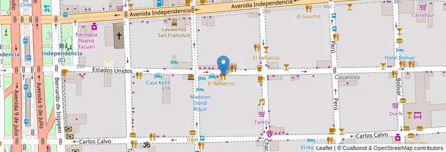 Mapa de ubicacion de Saltanapoli, San Telmo en Argentina, Ciudad Autónoma De Buenos Aires, Comuna 1, Buenos Aires.