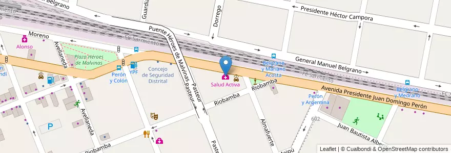 Mapa de ubicacion de Salud Activa en Argentinië, Buenos Aires, Partido De Merlo, Merlo.