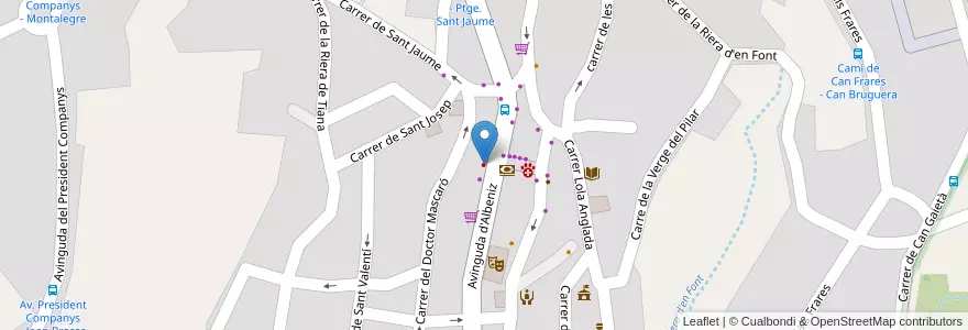 Mapa de ubicacion de Salud Dental. Laura Moize en スペイン, カタルーニャ州, Barcelona, Maresme, Tiana.