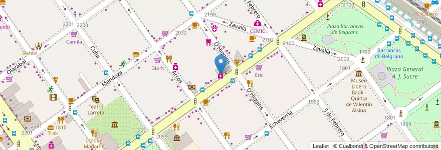 Mapa de ubicacion de Salvatori, Belgrano en Argentinië, Ciudad Autónoma De Buenos Aires, Buenos Aires, Comuna 13.