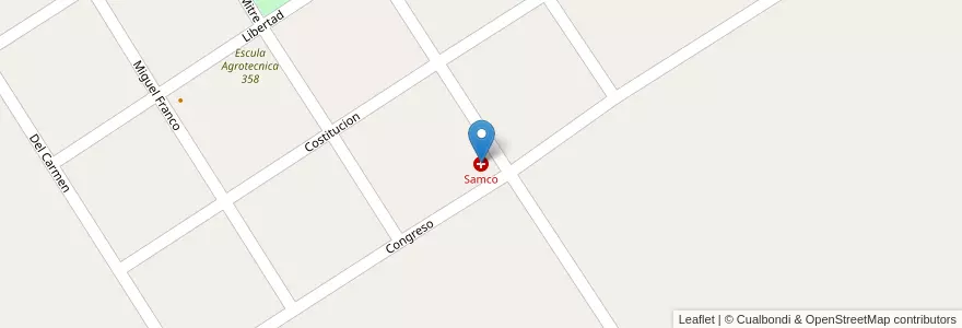 Mapa de ubicacion de Samco en アルゼンチン, サンタフェ州, Departamento General López, Municipio De Labordeboy, Villa Estela.