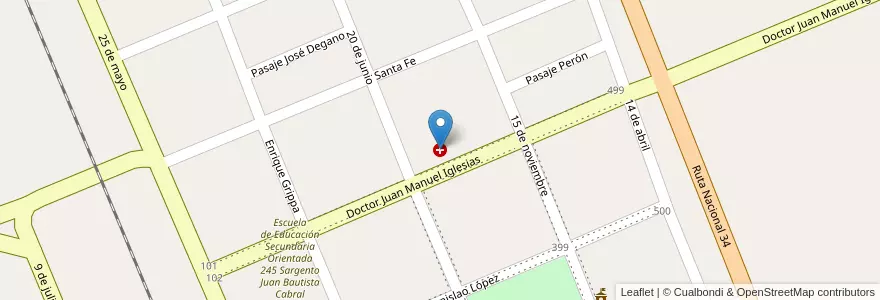 Mapa de ubicacion de S.A.M.Co. en Arjantin, Santa Fe, Departamento San Cristóbal, Municipio De Arrufó.