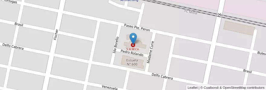 Mapa de ubicacion de S.A.M.Co. en Argentine, Santa Fe, Departamento Belgrano, Municipio De Armstrong, Armstrong.