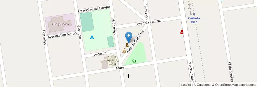 Mapa de ubicacion de SAMCO en Argentinien, Santa Fe, Departamento Constitución, Municipio De Cañada Rica.