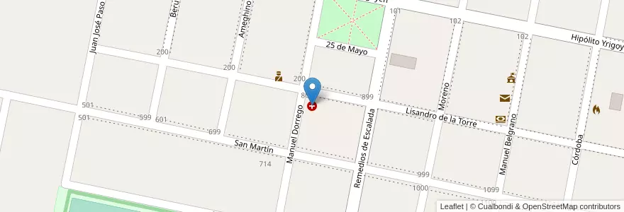 Mapa de ubicacion de SAMCO en Argentinië, Santa Fe, Departamento San Martín, Municipio De Landeta.