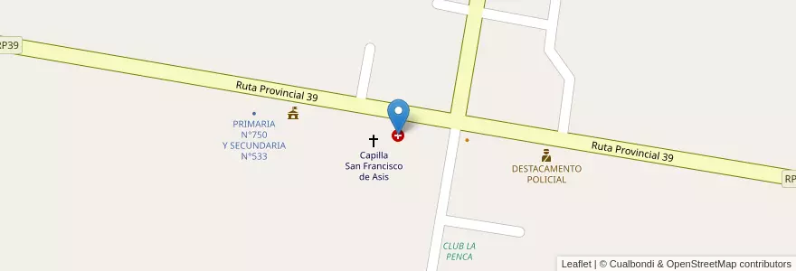 Mapa de ubicacion de SAMCO en Arjantin, Santa Fe, Departamento San Justo, Municipio De La Penca Y Caraguatá.