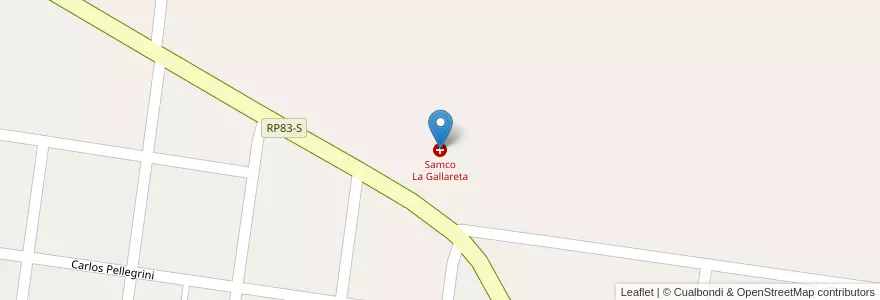 Mapa de ubicacion de Samco La Gallareta en Argentine, Santa Fe, Departamento Vera, Municipio De La Gallareta.