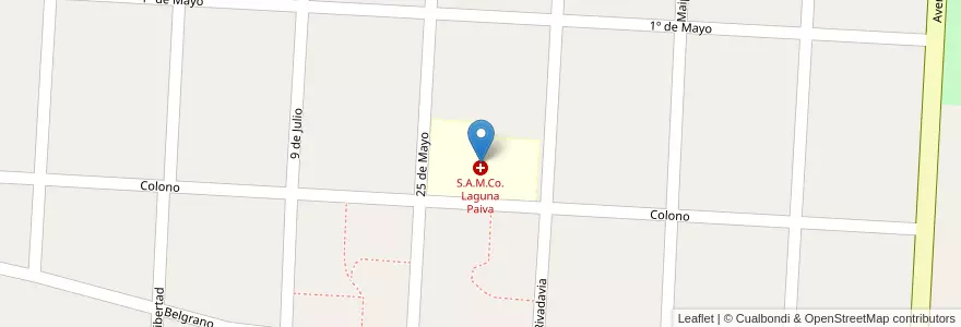 Mapa de ubicacion de S.A.M.Co. Laguna Paiva en 아르헨티나, Santa Fe, Departamento La Capital, Municipio De Laguna Paiva.