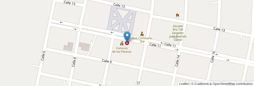 Mapa de ubicacion de Samco las Petacas en Argentinië, Santa Fe, Departamento San Martín, Municipio De Las Petacas.