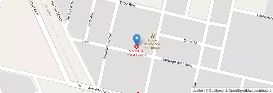 Mapa de ubicacion de S.A.M.C.O. María Susana en الأرجنتين, سانتا في, Departamento San Martín, Municipio De María Susana.