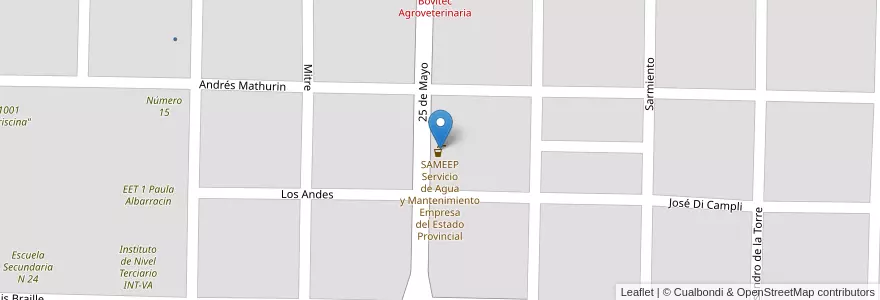 Mapa de ubicacion de SAMEEP Servicio de Agua y Mantenimiento Empresa del Estado Provincial en 아르헨티나, Chaco, Departamento Mayor Luis Jorge Fontana, Municipio De Villa Ángela, Villa Ángela.