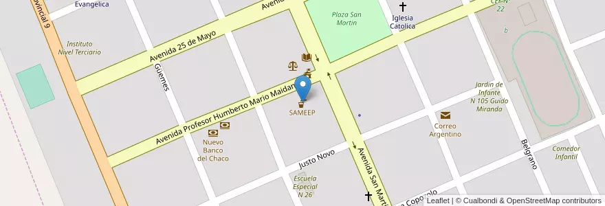 Mapa de ubicacion de SAMEEP en آرژانتین, Chaco, Departamento Sargento Cabral, Municipio De Colonia Elisa, Colonia Elisa.
