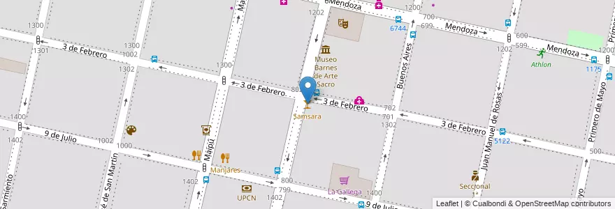 Mapa de ubicacion de Samsara en 아르헨티나, Santa Fe, Departamento Rosario, Municipio De Rosario, 로사리오.