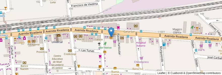Mapa de ubicacion de Samurai, Liniers en آرژانتین, Ciudad Autónoma De Buenos Aires, Comuna 9, Buenos Aires.