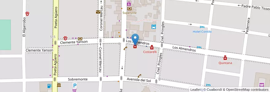 Mapa de ubicacion de San Agustin en Arjantin, San Luis, Junín, Municipio De Merlo, Villa De Merlo.