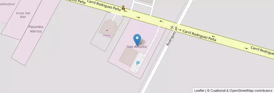 Mapa de ubicacion de San Antonio en Arjantin, Şili, Mendoza, Departamento Maipú, Distrito Luzuriaga, Maipú.
