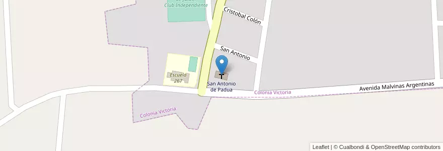 Mapa de ubicacion de San Antonio de Padua en Arjantin, Misiones, Departamento Eldorado, Municipio De Colonia Victoria.