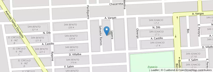 Mapa de ubicacion de SAN BENITO - 305 B en 阿根廷, Salta, Capital, Municipio De Salta, Salta.