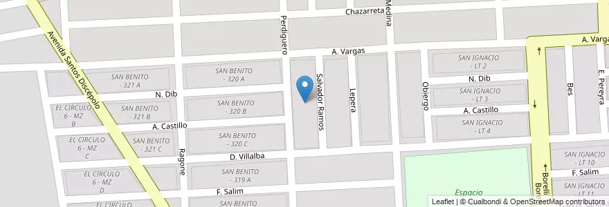 Mapa de ubicacion de SAN BENITO - 305 C en アルゼンチン, サルタ州, Capital, Municipio De Salta, Salta.