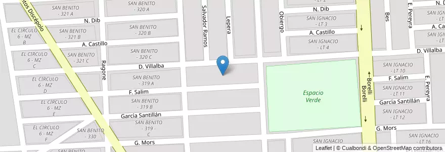 Mapa de ubicacion de SAN BENITO - 306 A en 아르헨티나, Salta, Capital, Municipio De Salta, Salta.