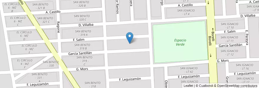 Mapa de ubicacion de SAN BENITO - 306 B en 아르헨티나, Salta, Capital, Municipio De Salta, Salta.