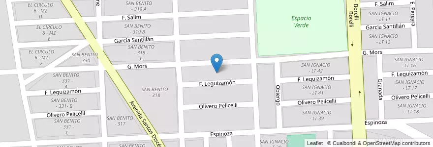 Mapa de ubicacion de SAN BENITO - 307 A en Argentina, Salta, Capital, Municipio De Salta, Salta.
