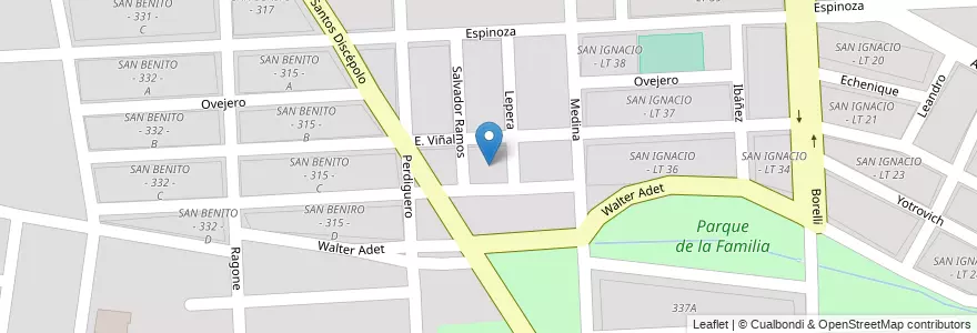 Mapa de ubicacion de SAN BENITO - 308 C en Argentina, Salta, Capital, Municipio De Salta, Salta.