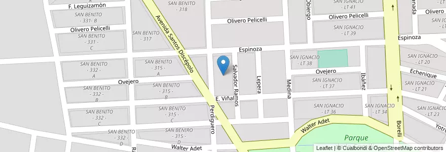 Mapa de ubicacion de SAN BENITO - 308 F en الأرجنتين, Salta, Capital, Municipio De Salta, Salta.