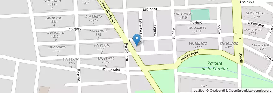 Mapa de ubicacion de SAN BENITO - 308 H en 阿根廷, Salta, Capital, Municipio De Salta, Salta.