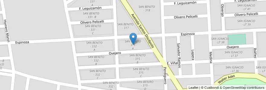 Mapa de ubicacion de SAN BENITO - 315 - A en Аргентина, Сальта, Capital, Municipio De Salta, Salta.