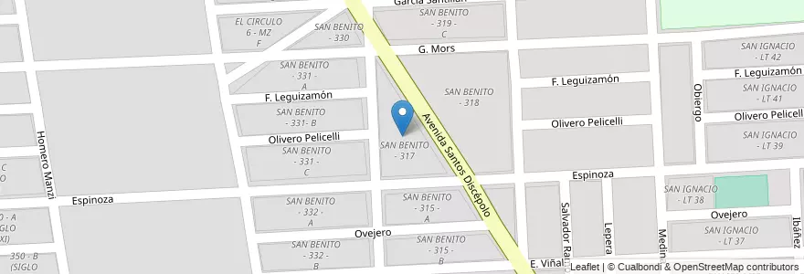 Mapa de ubicacion de SAN BENITO - 317 en Аргентина, Сальта, Capital, Municipio De Salta, Salta.